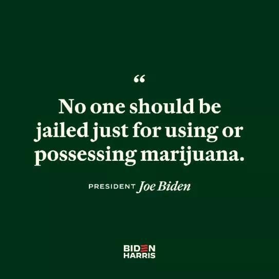 Joe Biden publicó en X su apoyo a la legalización del cannabis a las 4:20 del pasado 4/20