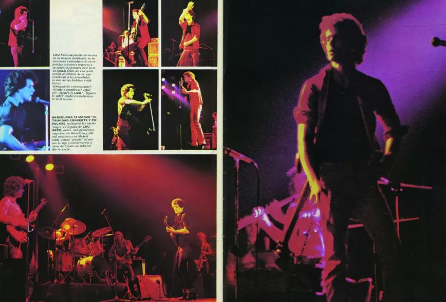 Diferentes imágenes del primer concierto de Lou Reed en Barcelona, publicadas en Popular 1.
