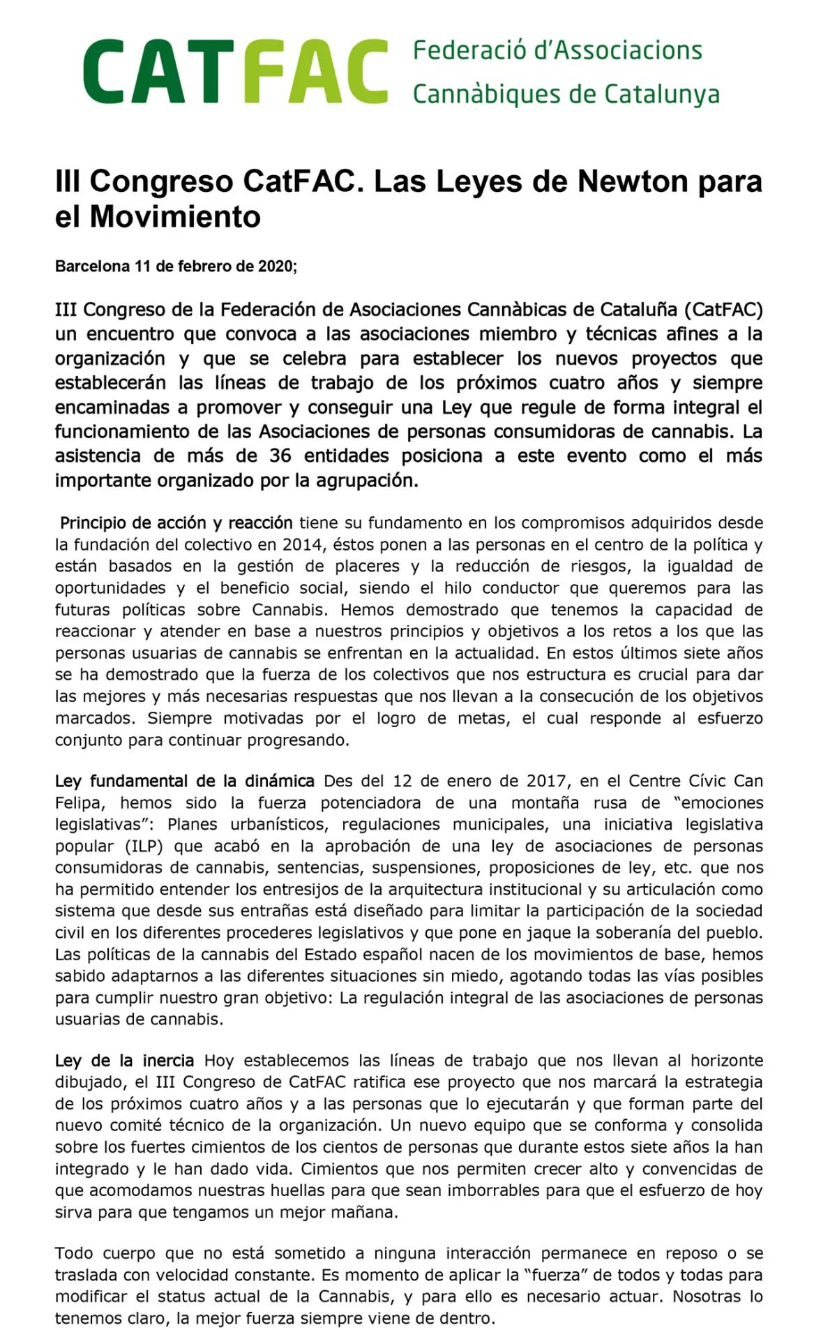 La federación de asociaciones catalanas CatFac celebra su III Congreso