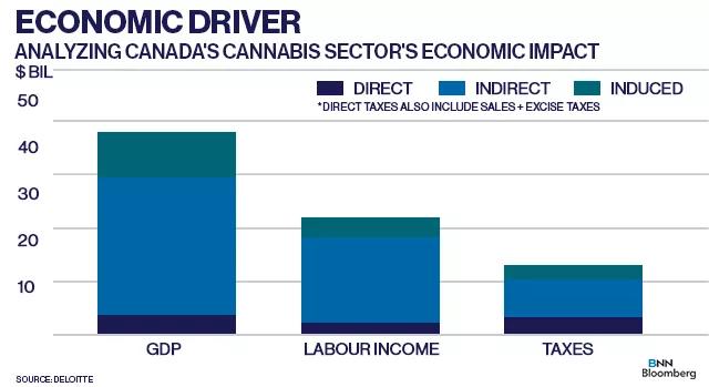 Un informe de la consultora Deloitte ha cifrado los efectos positivos en la economía canadiense desde que se reguló el cannabis en 2018.