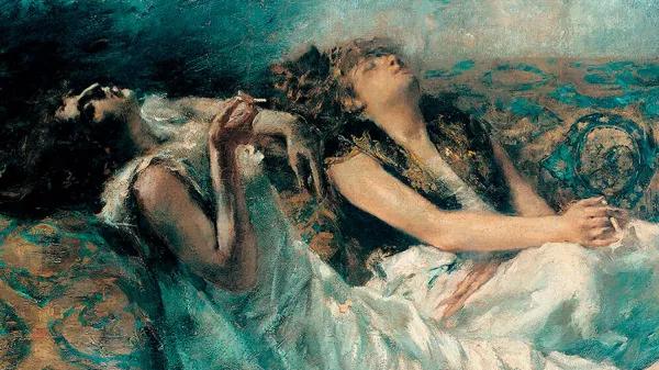 Fumadoras de hachís 1887 de Gaetano Previati Fumadoras de hachís, 1887. Gaetano Previati.