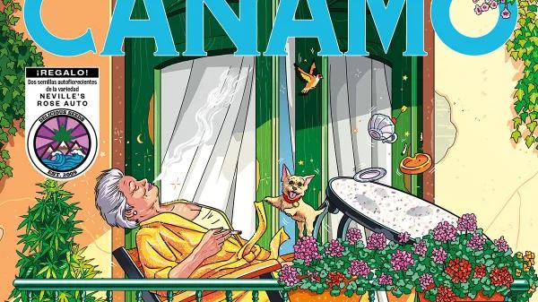 Revista Cáñamo 338. Portada de Cristóbal Fortúnez.