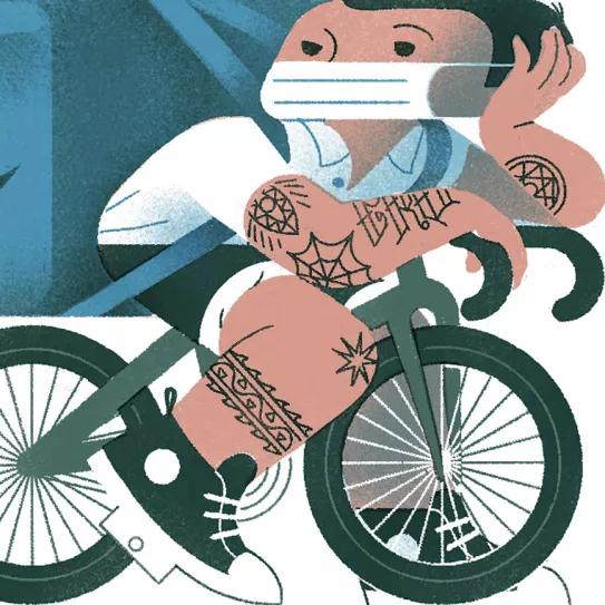 Ilustración - Ciclista/repartidor