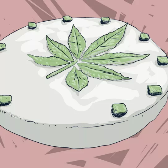 Ilustración: Pastel de cannabis