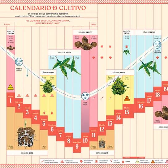 Calendario biodinámico de cultivo Julio 2025 CÁÑAMO 331