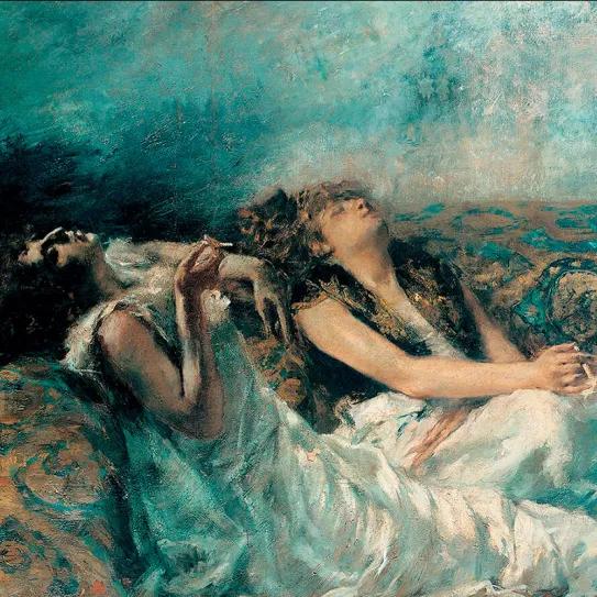 Fumadoras de hachís 1887 de Gaetano Previati Fumadoras de hachís, 1887. Gaetano Previati.
