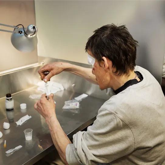 Sala de consumo seguro en Dinamarca. Foto de Helga Theilgaard