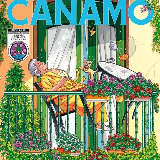 Revista Cáñamo 338. Portada de Cristóbal Fortúnez.