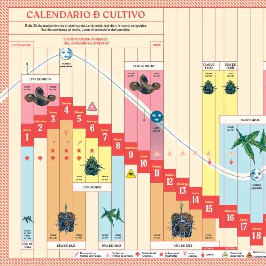 Calendario biodinámico lunario de septiembre 2026 - Cáñamo 341