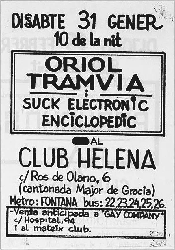 Cartel de Oriol Tramvia en el Club Helena