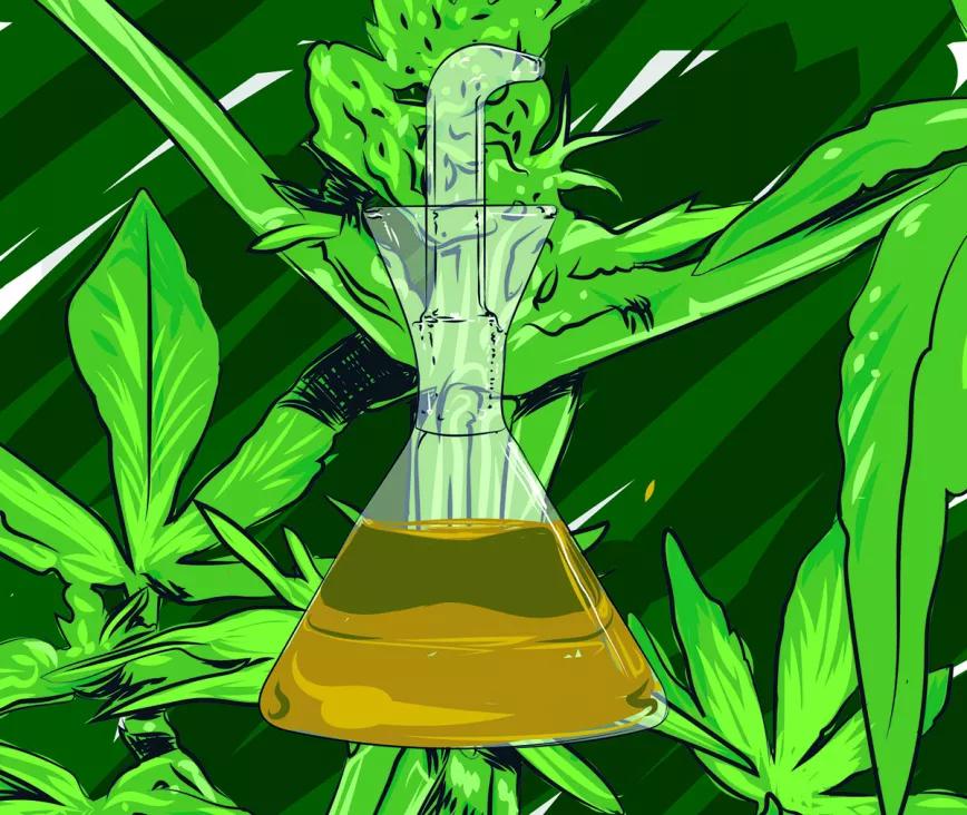 Ilustración aceite de marihuana
