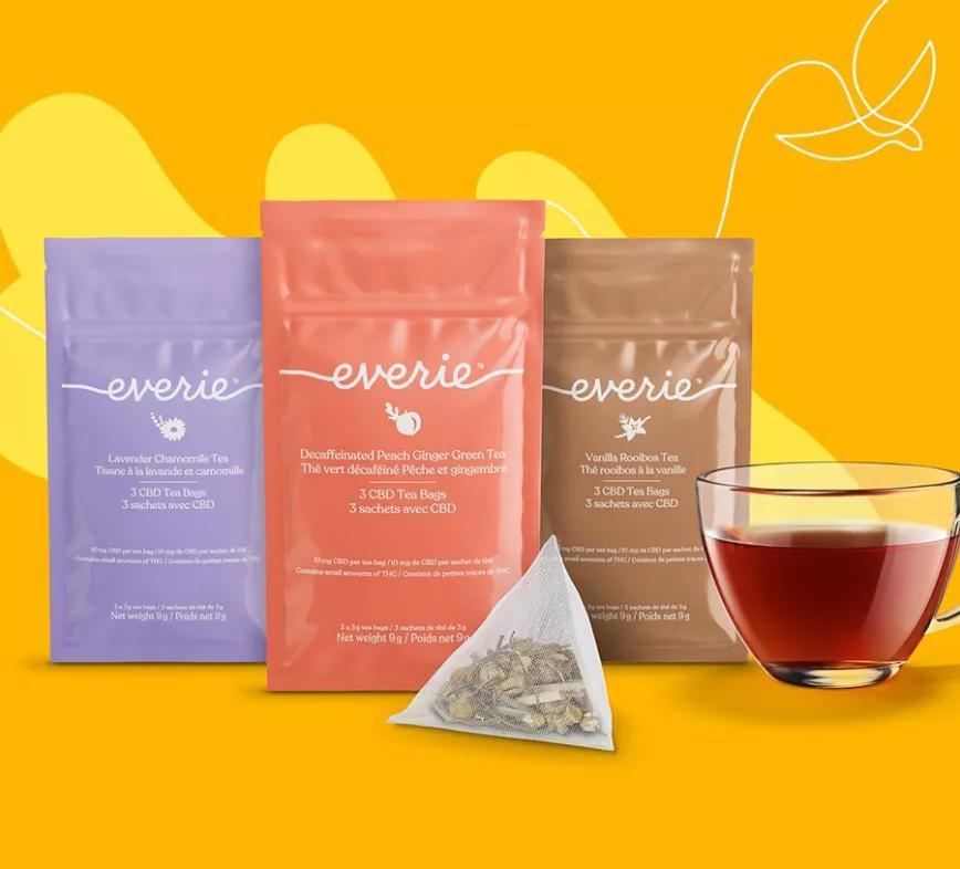 Everie Tea Fluent:  Promete se un te de sabores que patrocina una filial de Tilray con un contenido de 98% CBD. Habrá que ver en qué queda. Se vende en estos momentos en Alberta, Columbia Británica, Manitoba, Nueva Escocia, Quebec  y Saskatchewan.