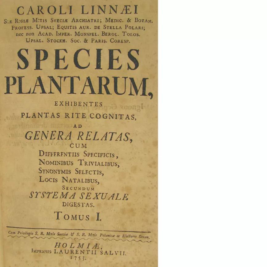 Portada de Species Plantarum