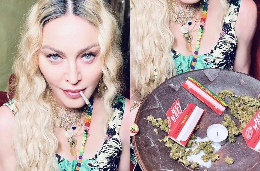 Madonna celebra su 62 cumpleaños junto a una bandeja de marihuana