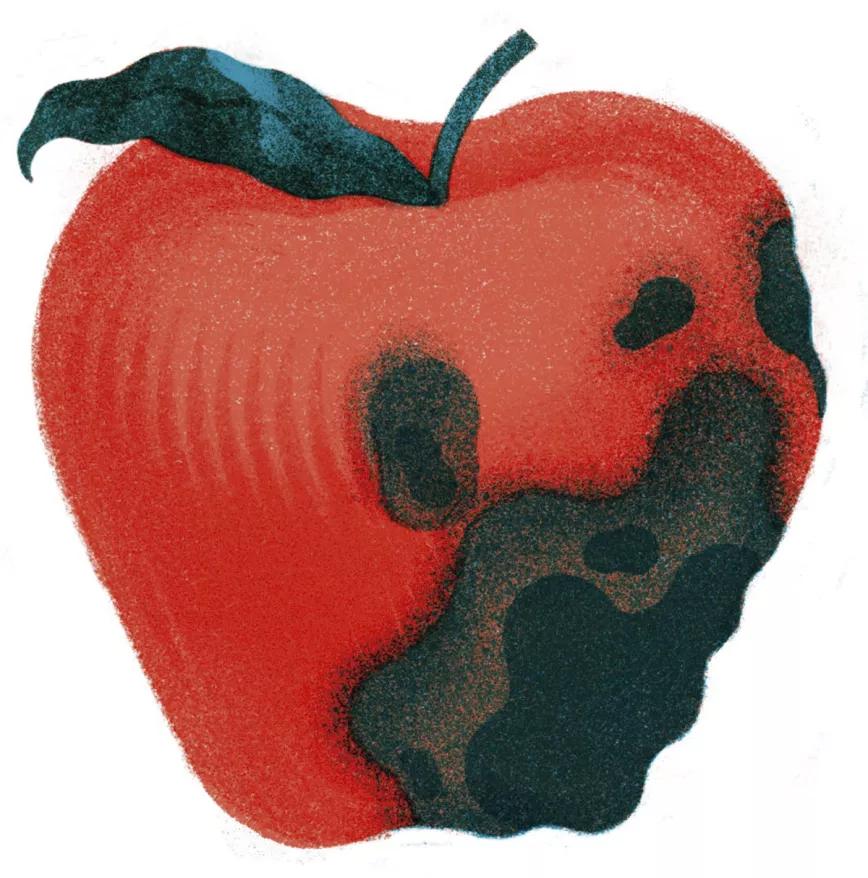 Ilustración: Manzana podrida