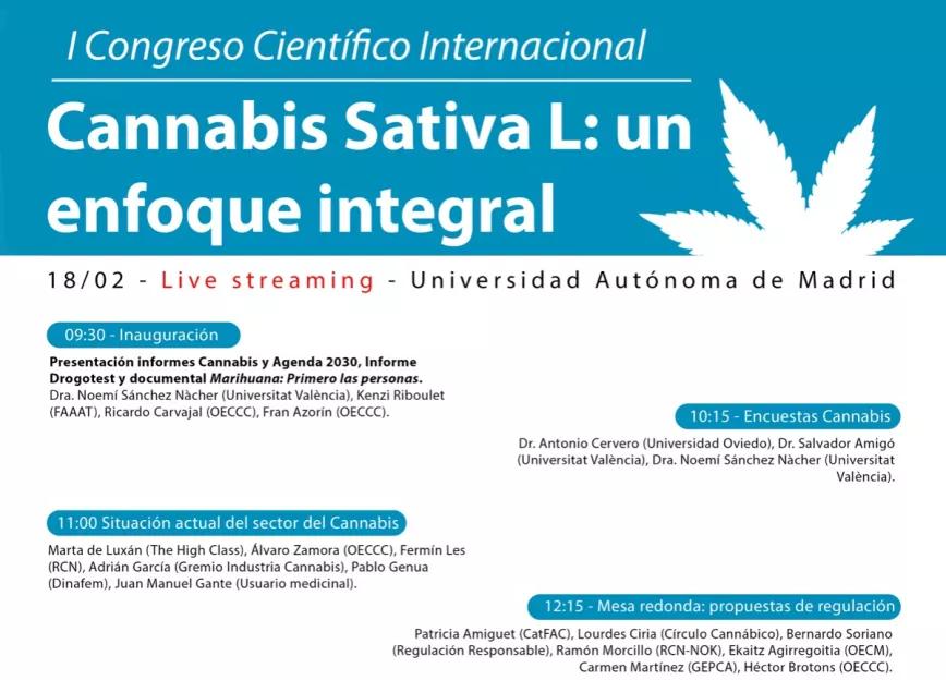 El 18 de febrero tendrá lugar un congreso multidisciplinar sobre la situación del cannabis
