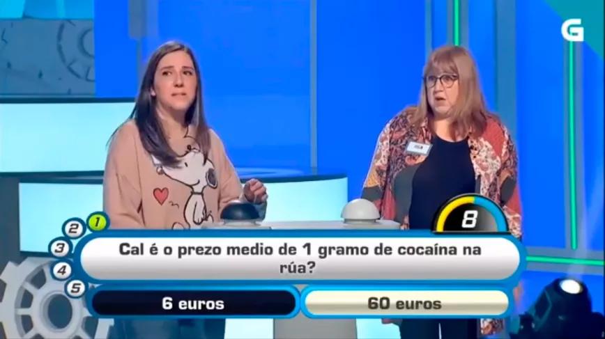 Un concurso de televisión gallega pregunta el precio de la cocaína en la calle 
