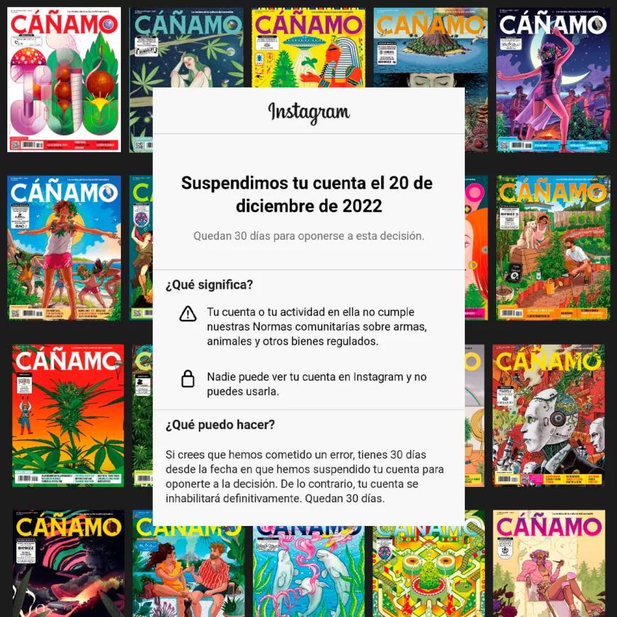 Instagram cierra la cuenta de la revista Cáñamo