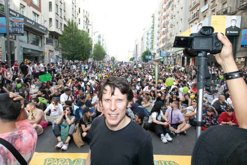 Fidel Moreno en la Marcha Mundial de la Marihuana de 2024.