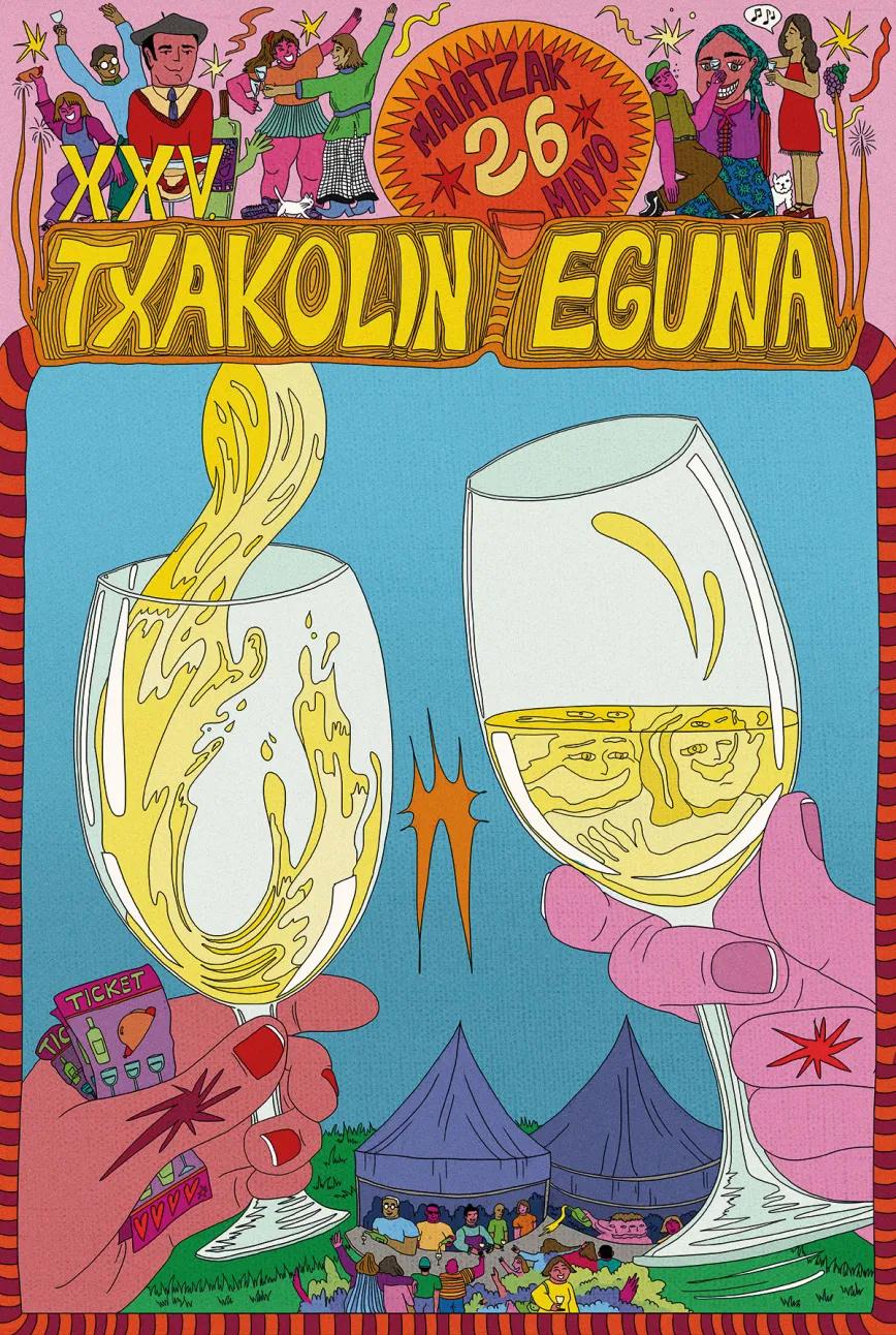 Cartel de la XXV edición del Txakolin Eguna (2024).