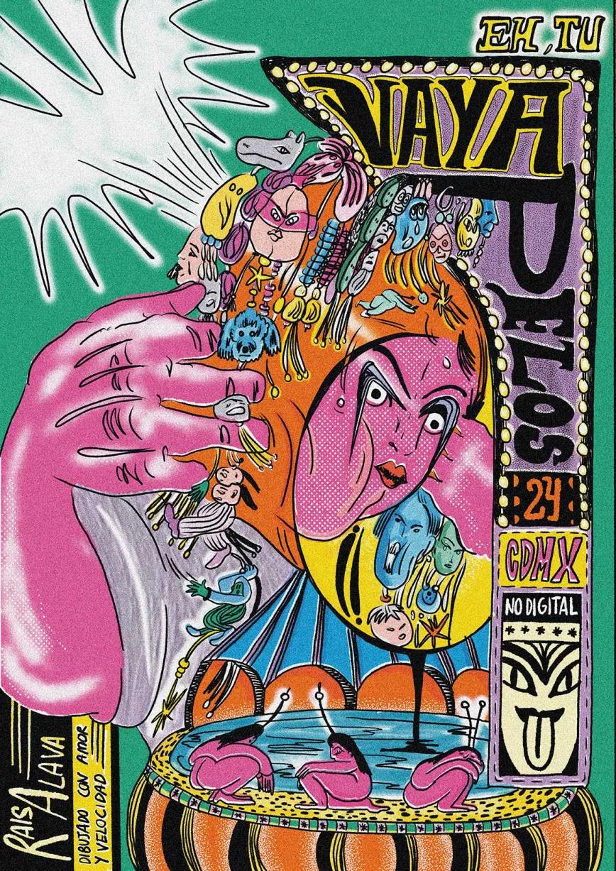 Portada del fanzine de artista Vaya pelos (2024).