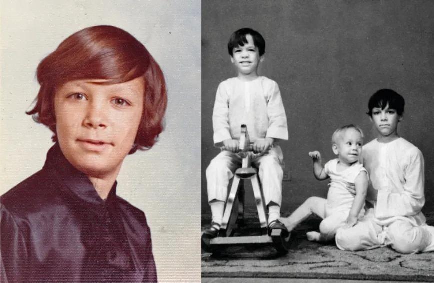 Steve, adolescente a todo color, y con sus hermanos, Daniel y Andrew. 