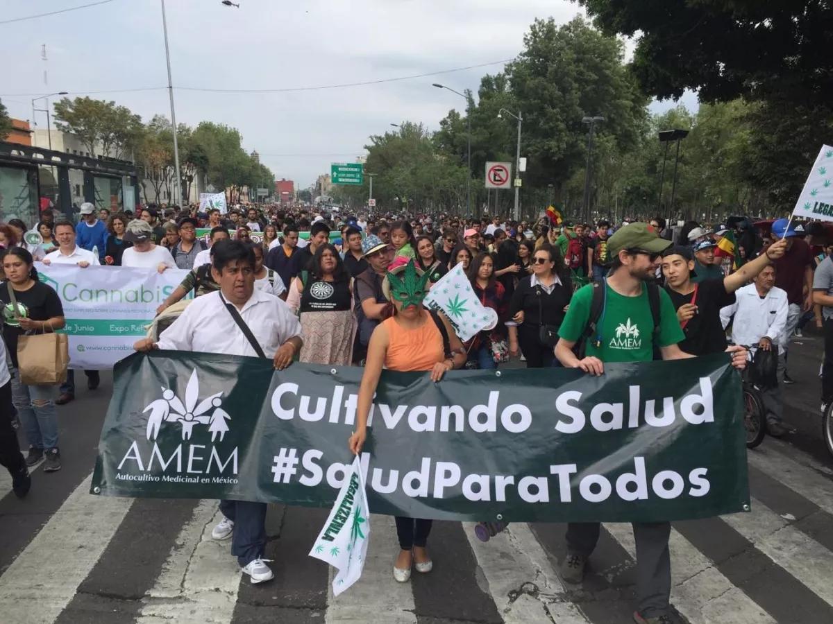 Pacientes en la XVIII Marcha Cannábica México
