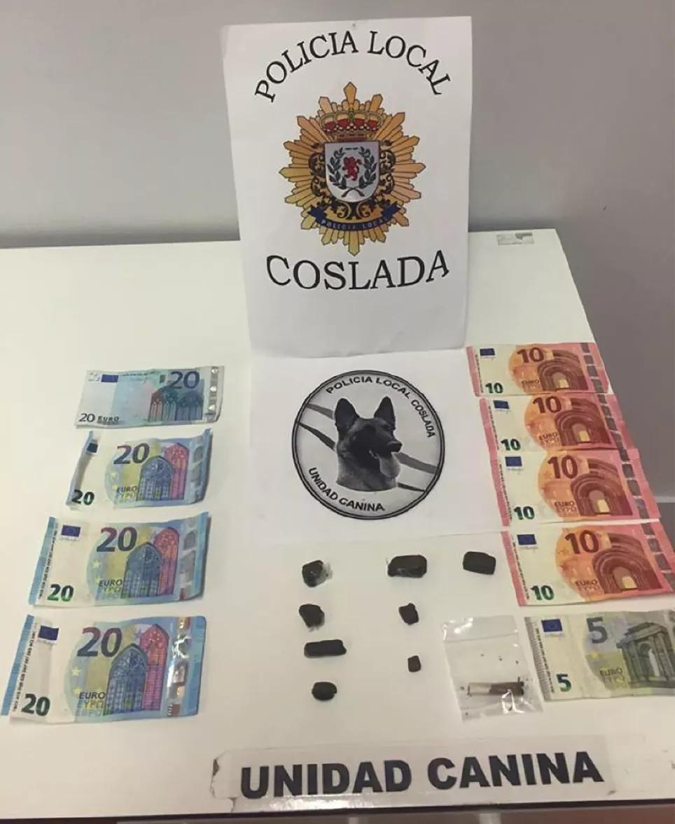 Decomiso realizado por la Sección canina de la Policía Local de Coslada, 2017