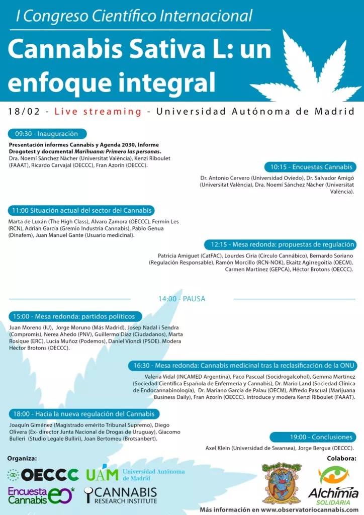 El 18 de febrero tendrá lugar un congreso multidisciplinar sobre la situación del cannabis