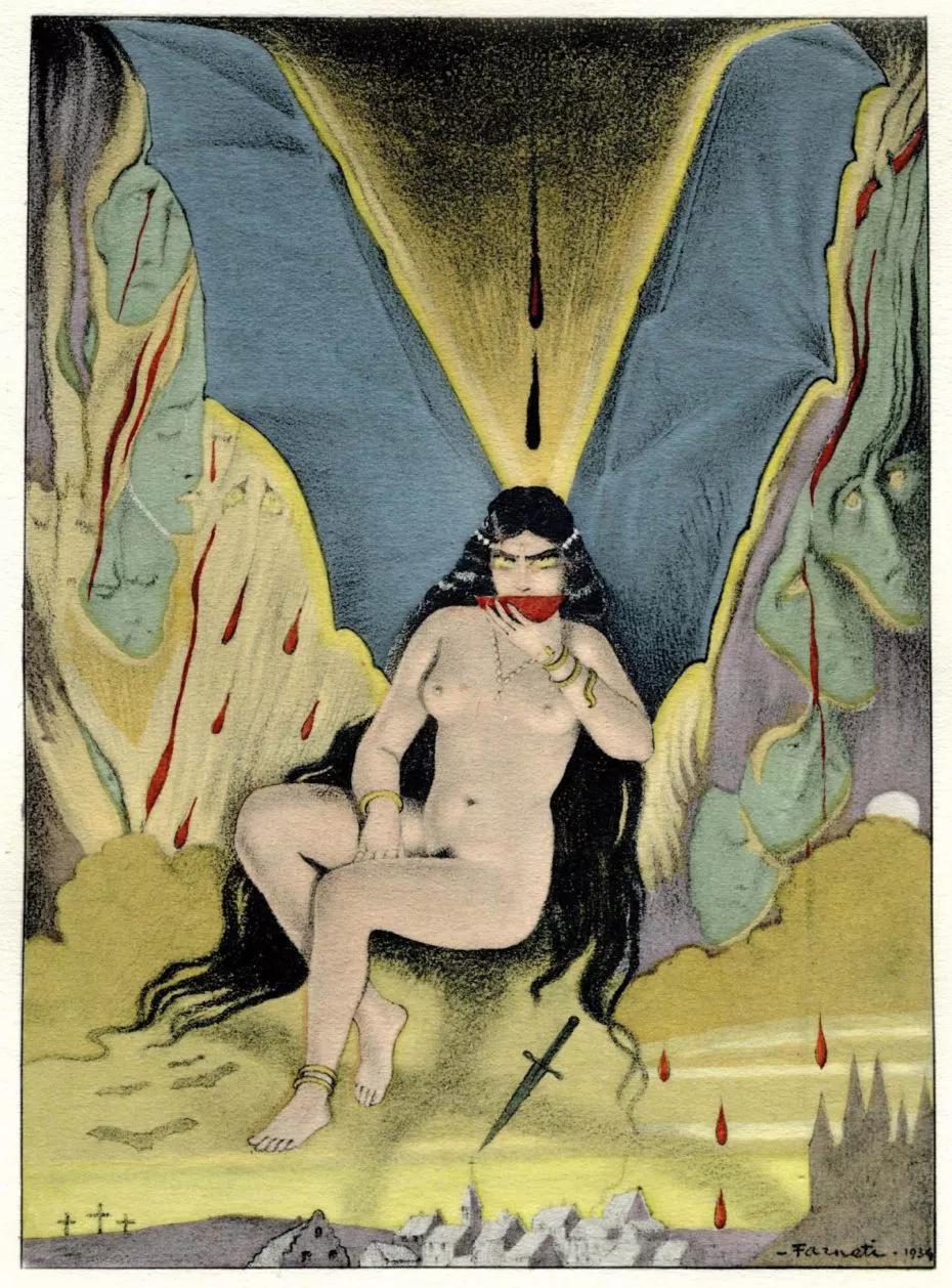 Ilustración de Carlo Farneti para Les Fleurs du mal, 1935. 