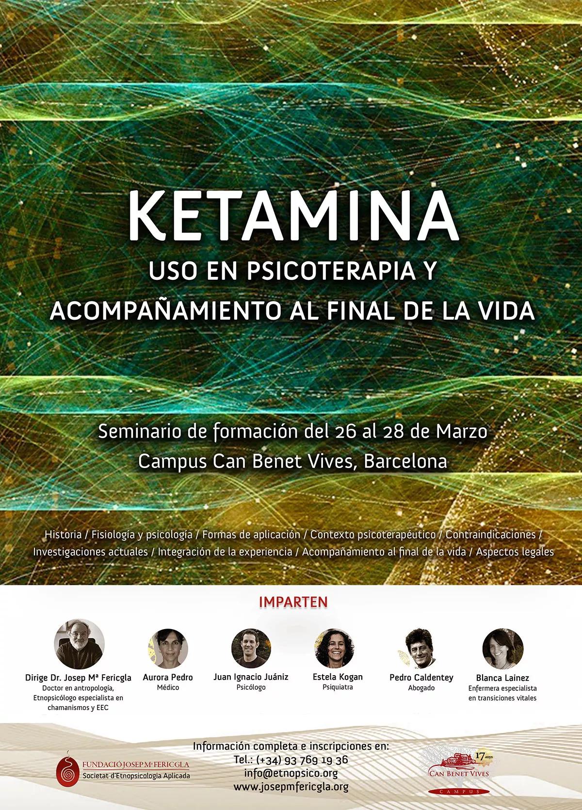 KETAMINA, Uso en psicoterapia y acompañamiento al final de la vida