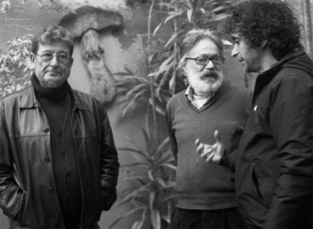 Víctor Nubla, Felipe Borrallo y Martí Sales en la librería Oniria en noviembre de 2018. 