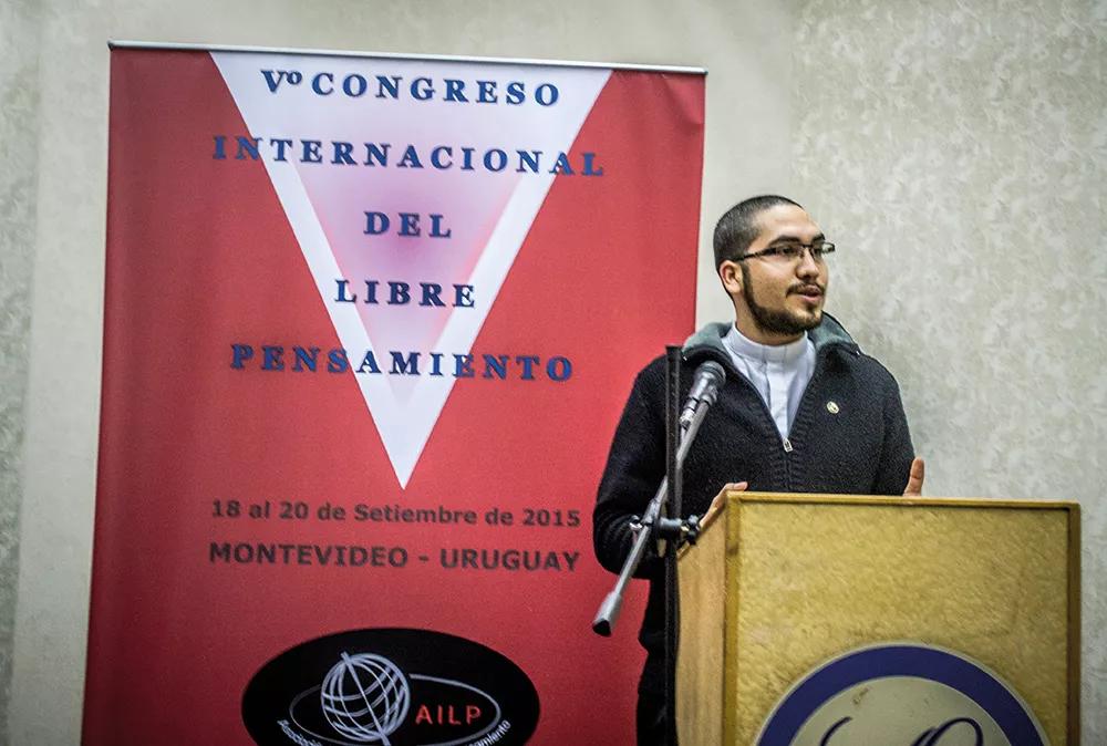 El reverendo Martin Díaz fue el primer religioso en participar en el Congreso Internacional de Libre Pensamiento (Uruguay, 2015). 