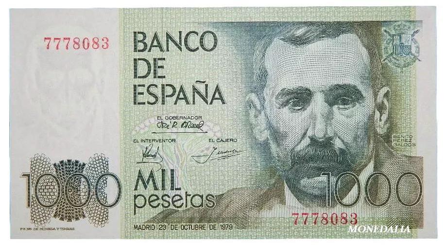 Billete de 1000 pesetas con su efigie