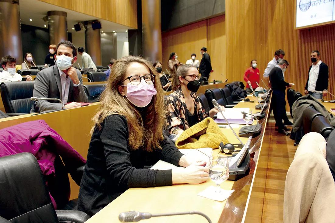 Constanza Sánchez Avilés y Patty Amiguet, poco antes de sus intervenciones