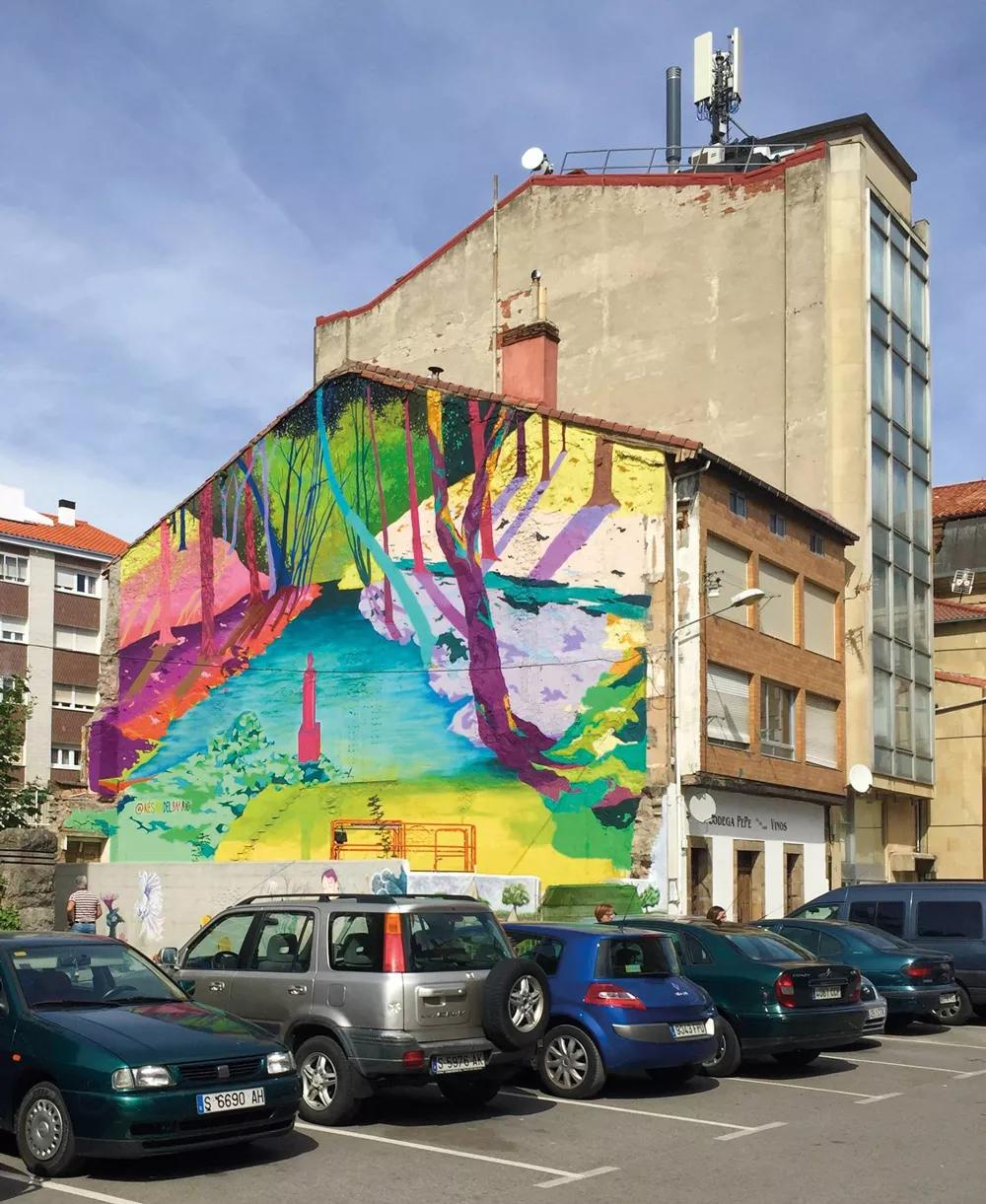 Renacimiento río Ebro, mural en Reinosa, Cantabria (2017)