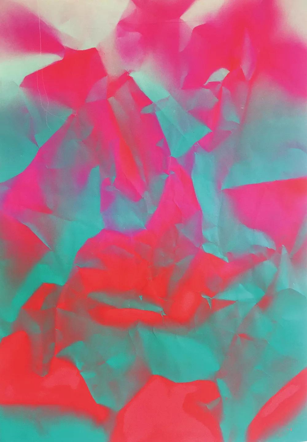 Sobre fondos, spray sobre papel 82,5 x 112 cm (2018) 
