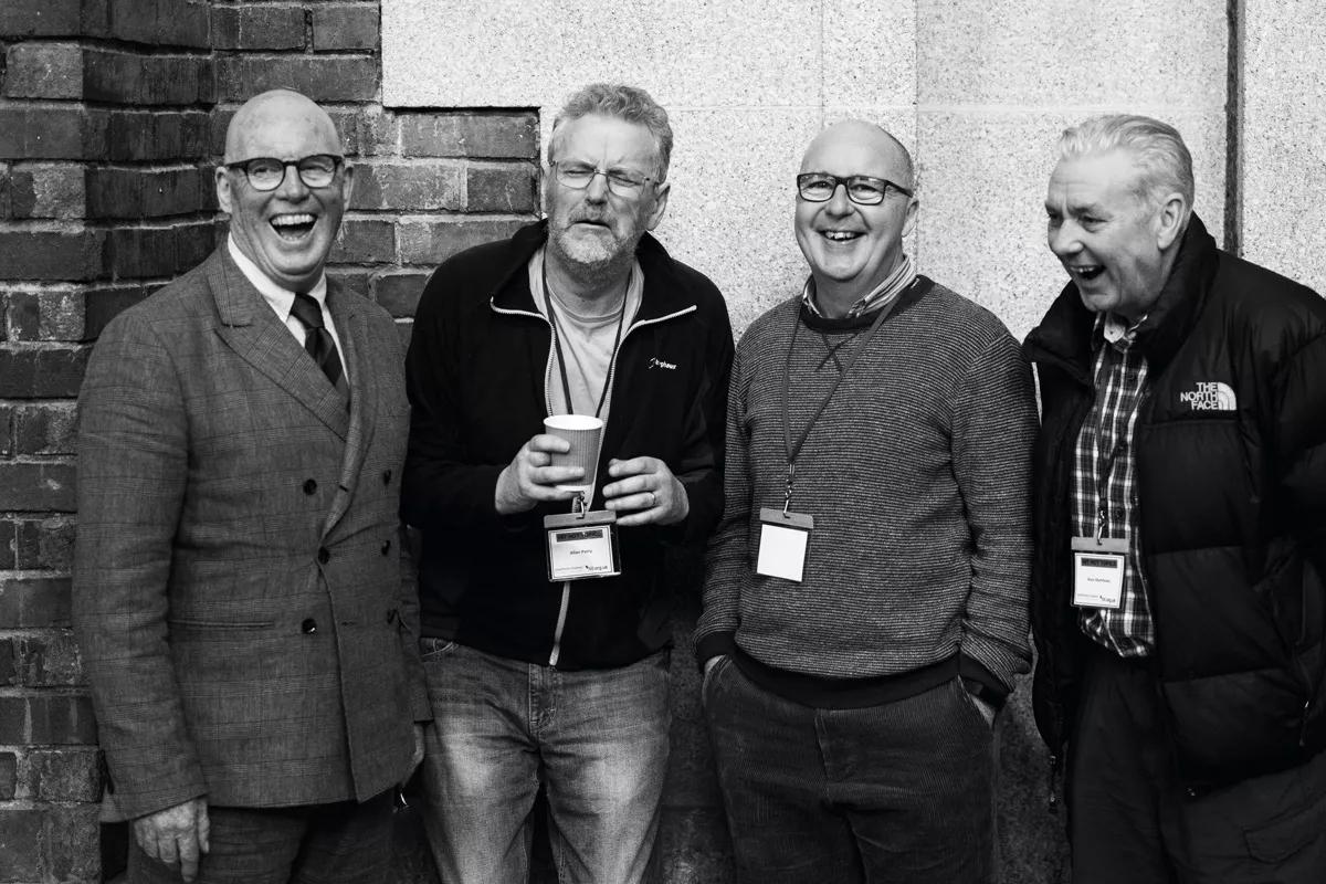En Merseyside, con sus compañeros pioneros de la reducción de daños Pat O’Hare (Director de HIT), Alan Parry y Alan Matthews durante la Hit Hot Topics Conference 2018.