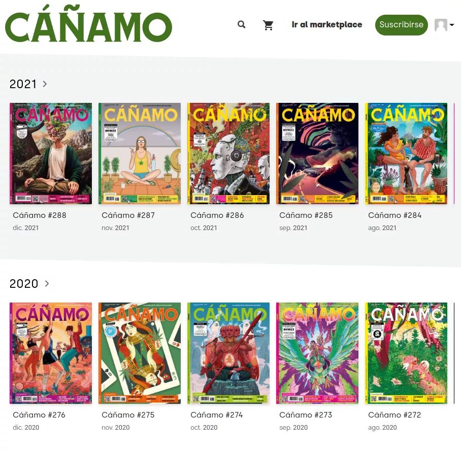 La web de revistas digitales de Cáñamo