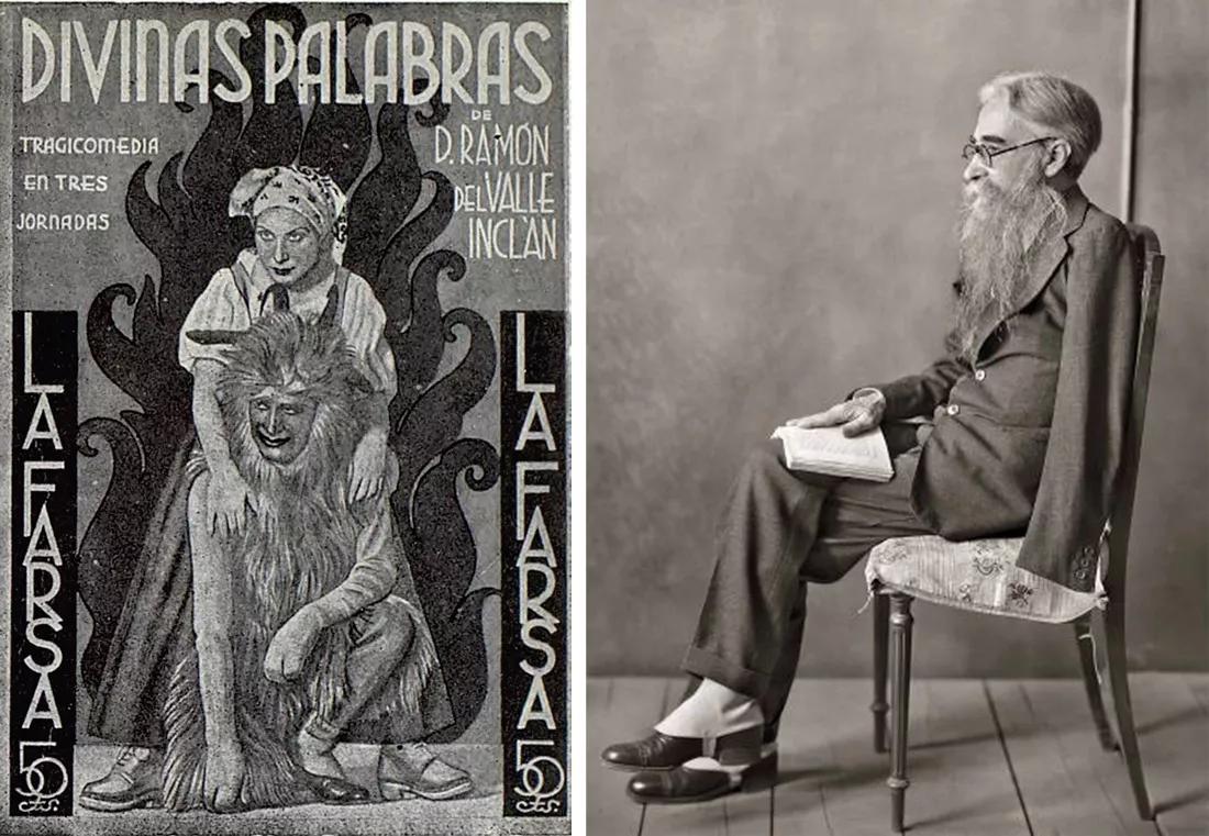 Margarita Xirgu y Enrique A. Diosdado caracterizados para la obra de Divinas palabras estrenada en el Teatro Español (1933)