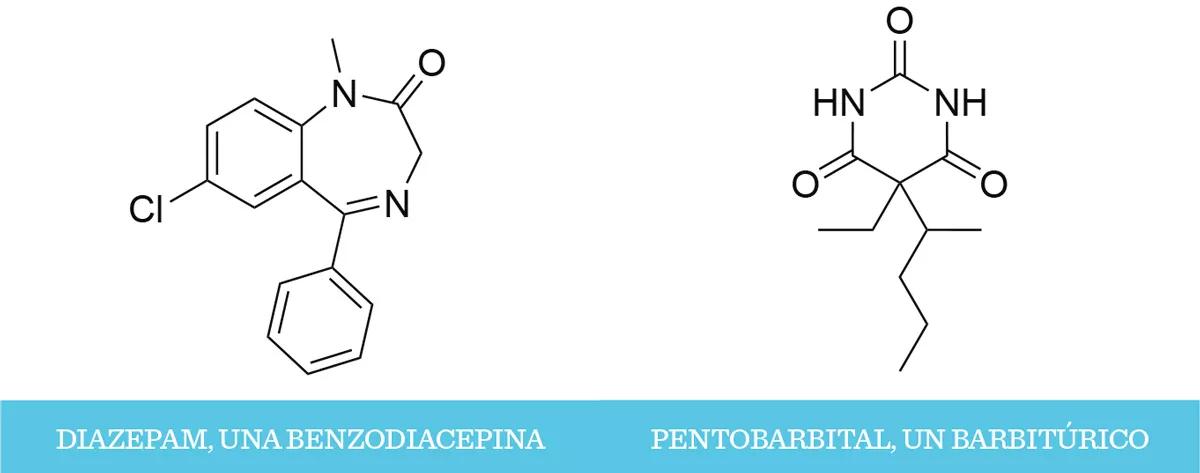 DIAZEPAM, UNA BENZODIACEPINA PENTOBARBITAL, UN BARBITÚRICO