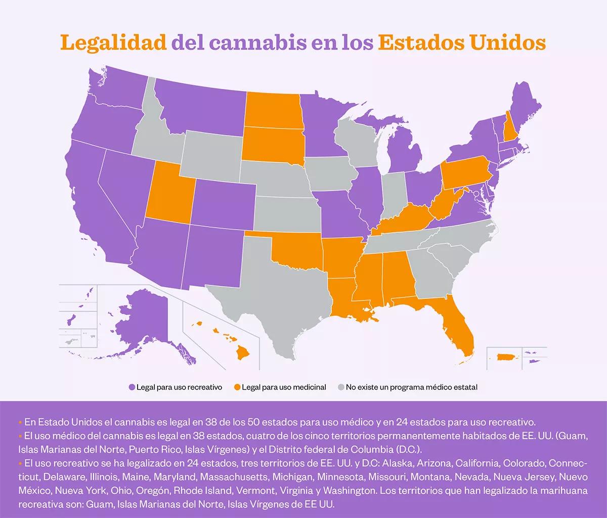 Legalidad del cannabis en los Estados Unidos